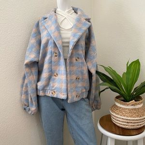 Women plaid shacket button up